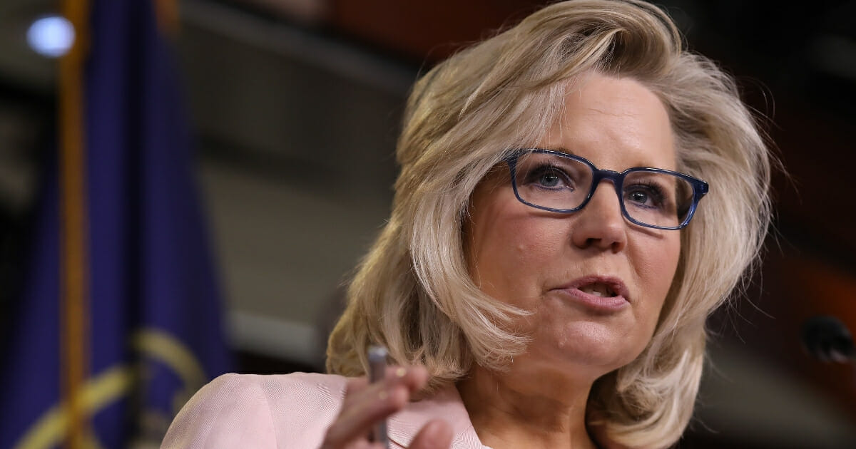 House Republican Conference Chair Liz Cheney answers questions during a news conference at the U.S. Capitol on May 8, 2019 in Washington, D.C.