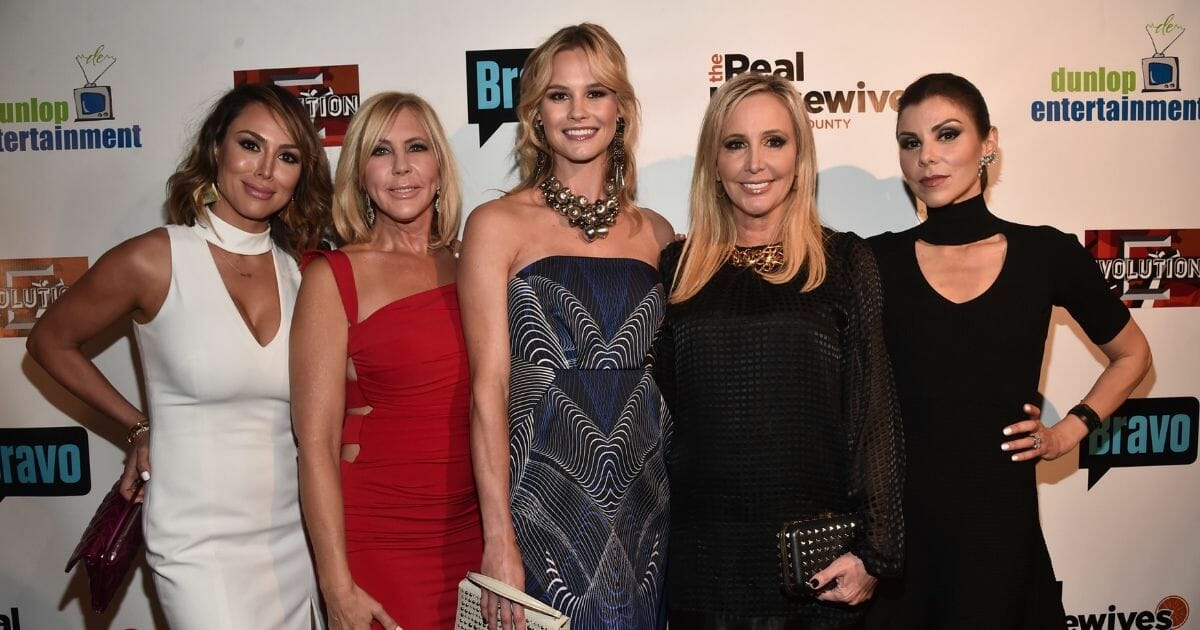 TV persoanlities Kelly Dodd, Vicki Gunvalson, Meghan King Edmonds, Shannon Beador and Heather Dubrow attend the premiere party for Bravo's "The Real Housewives of Orange County" 10 year celebration at Boulevard3 on June 16, 2016, in Hollywood, California.
