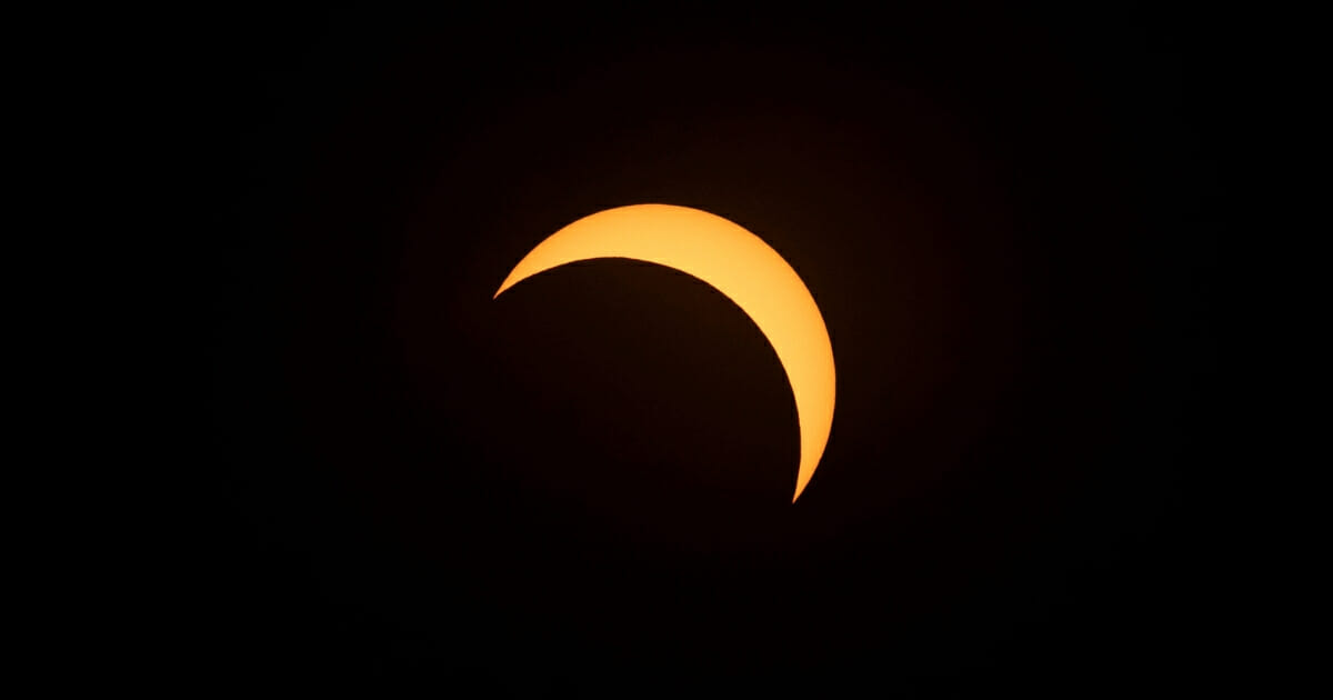 Solar eclipse as seen from the La Silla European Southern Observatory in La Higuera, Coquimbo Region, Chile, on July 2, 2019.