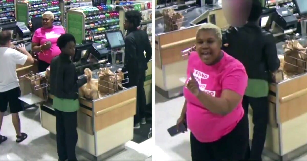 Surveillance video shows a confrontation between Georgia state Rep. Erica Thomas and Eric Sparkes at a Publix grocery store.