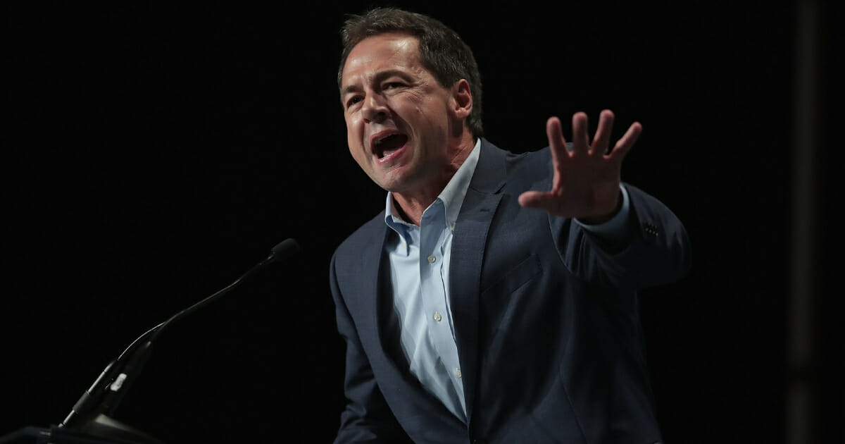 Democratic presidential candidate and Montana governor Steve Bullock speaks at the Iowa Democratic Party's Hall of Fame Dinner on June 9, 2019 in Cedar Rapids, Iowa.