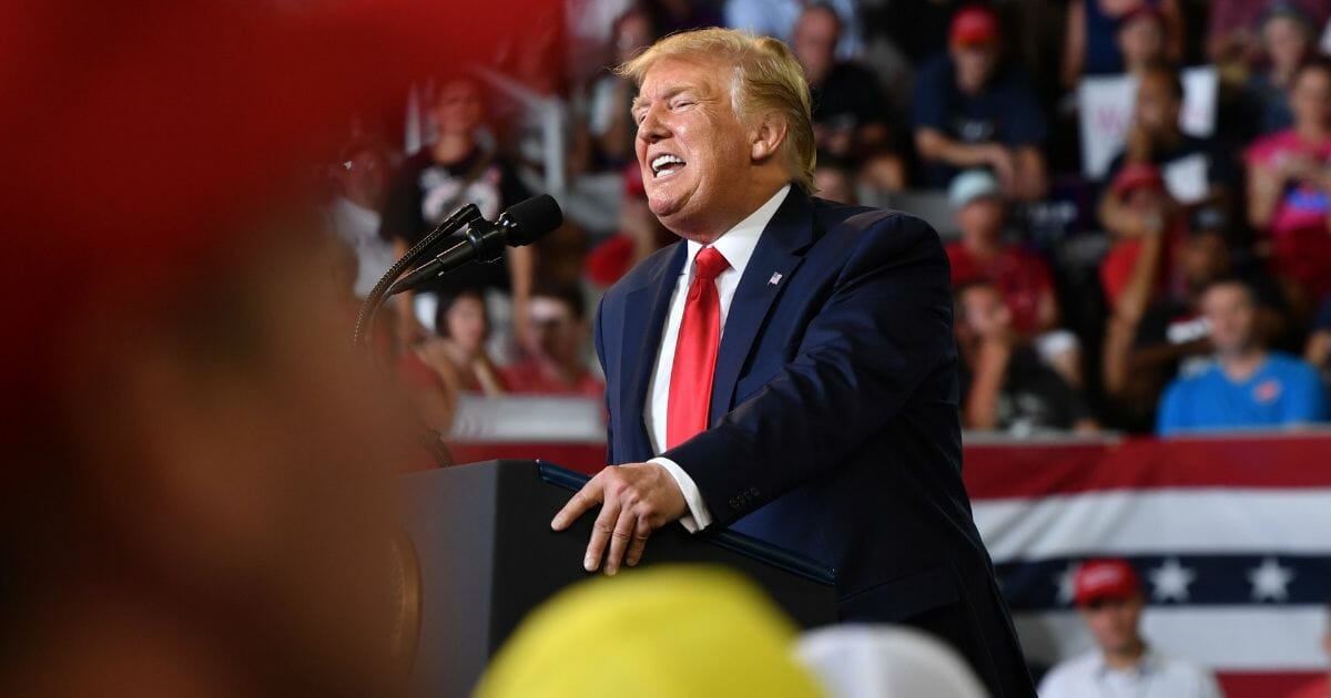 President Donald Trump speaks during his rally in Greenville, N.C., on July 17, 2019.