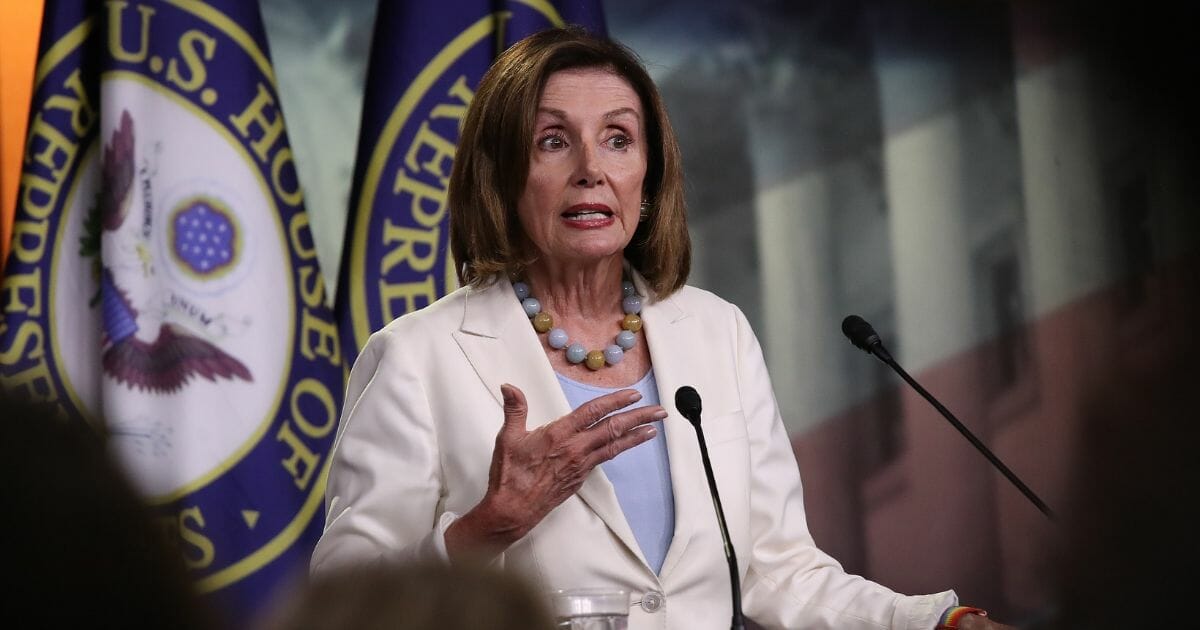 House Speaker Nancy Pelosi at July 17 news conference.