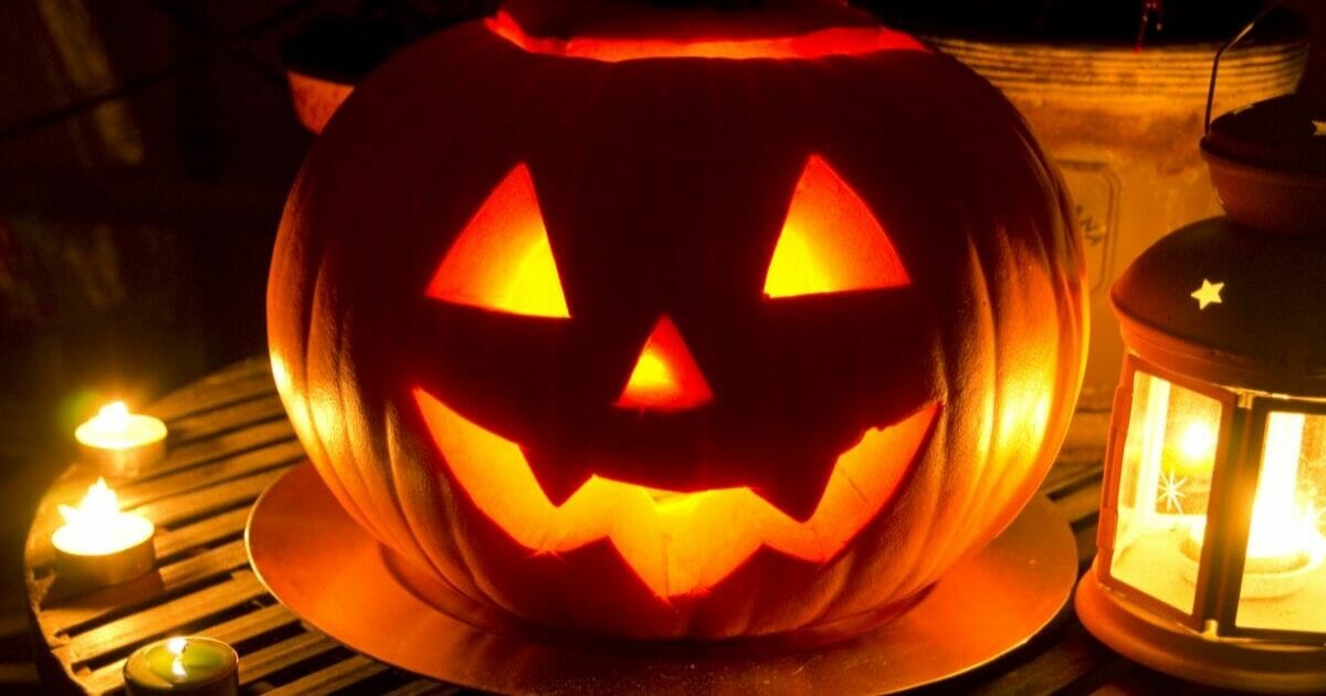 A Halloween Jack O' Lantern pumpkin
