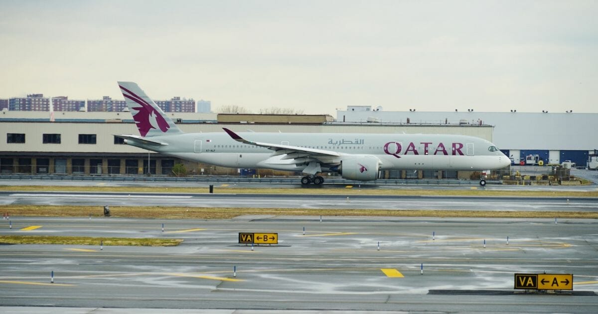 Qatar Airways jet at JFK Airport.