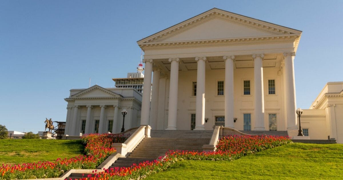 The Virginia state capitol building in Richmond