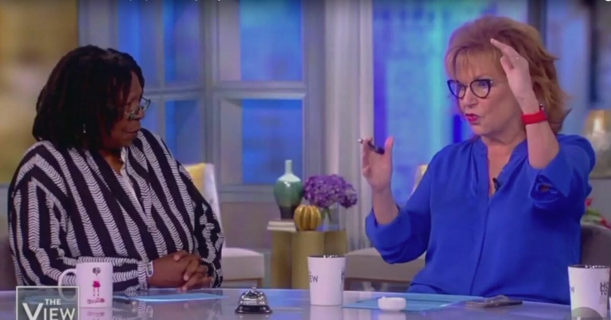 "The View" co-hosts Whoopi Goldeberg, left, and Joy Behar discuss racism on Tuesday's show.