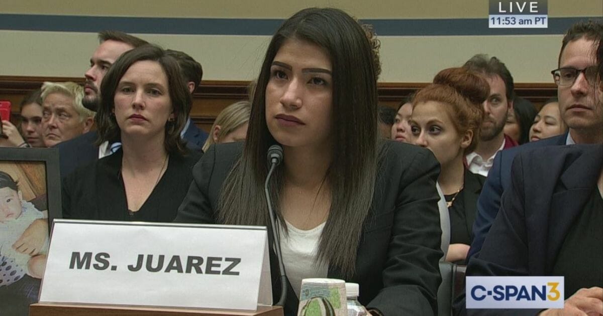 Guatemalan mother Yazmin Juarez testifies Wednesday during a House Oversight Subcommittee on Civil Rights and Civil Liberties hearing.
