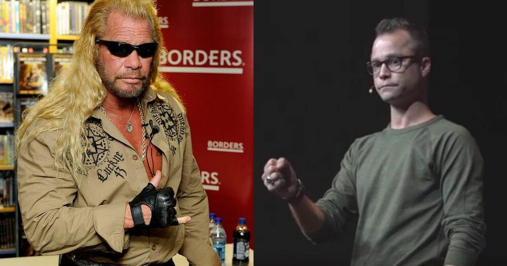 Media personality Duane Chapman, known in the media as "Dog the Bounty Hunter" promotes his book "When Mercy Is Shown, Mercy Is Given" at Borders Wall Street on March 19, 2010, in New York City., left. Wes Chapman speaking, right.