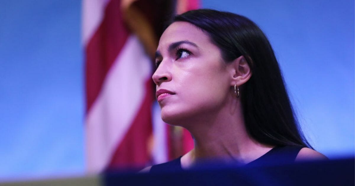 Rep. Alexandria Ocasio-Cortez holds an immigration Town Hall In Queens on July 20, 2019, in New York City.