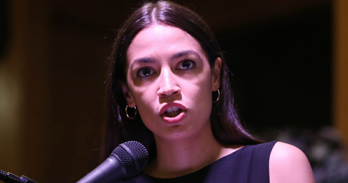 Rep. Alexandria Ocasio-Cortez holds an immigration town hall in Queens on July 20, 2019 in New York City.