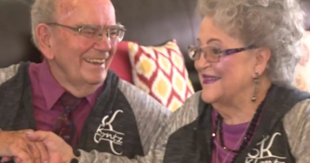 Couple wears matching outfits for nearly 70 years.