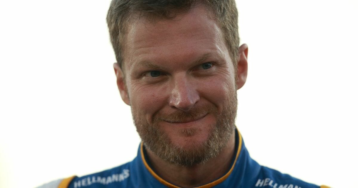 Dale Earnhardt Jr, driver of the #88 Hellmann's Camaro Chevrolet, is introduced prior to the NASCAR Xfinity Series Go Bowling 250 at Richmond Raceway on Sept. 21, 2018, in Richmond, Virginia
