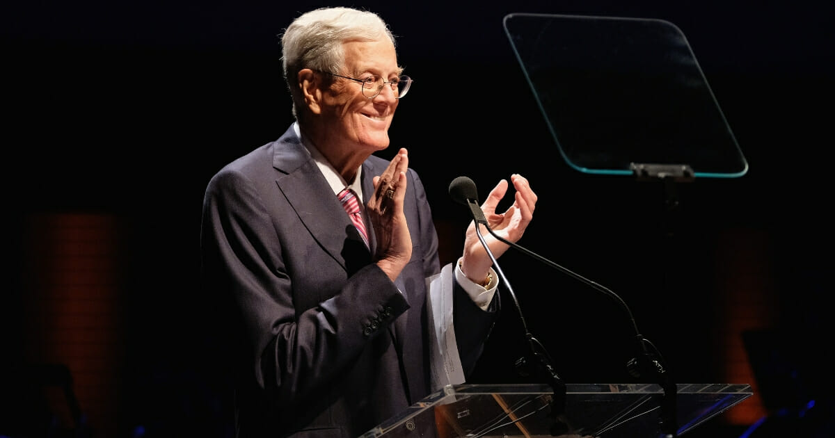 David H. Koch accepts the Laureate Award at the Lincoln Center Spring Gala at Alice Tully Hall on May 2, 2017.