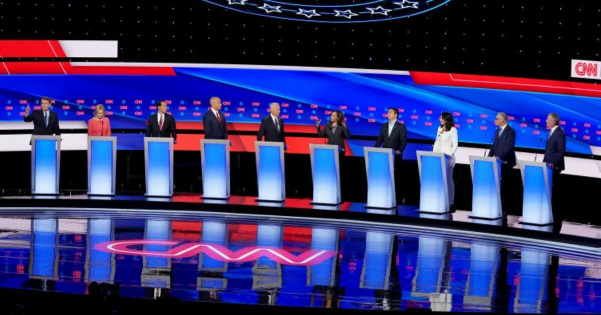 Ten of the 2020 Democratic presidential candidates meet July 31, 2019, in Detroit, Mich.