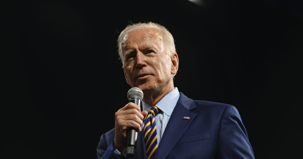 Joe Biden speaking in Iowa.