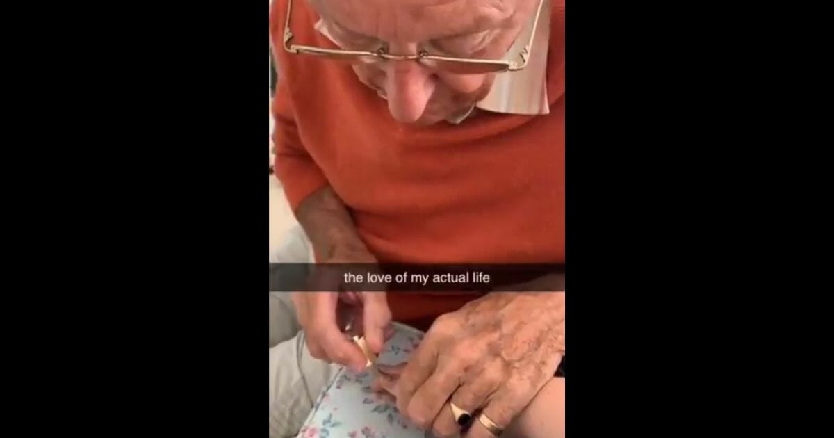Grandpa Painting Nails