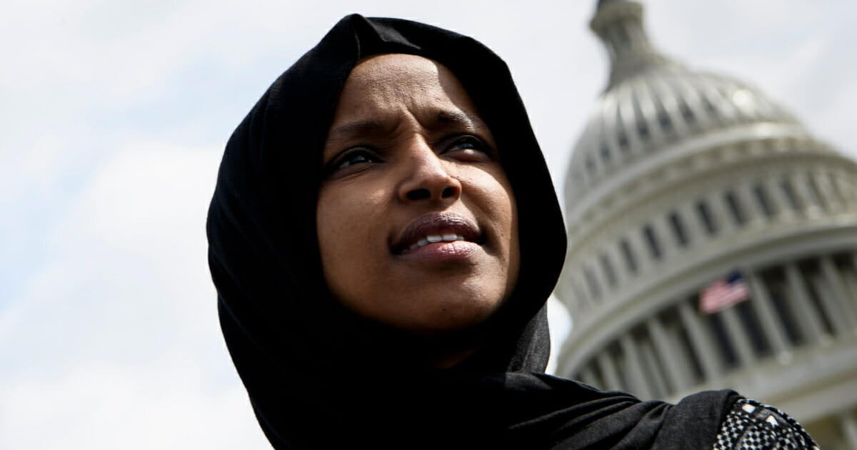 Minnesota Democratic Rep. Ilhan Omar attends a youth climate rally on the west front of the US Capitol on March 15, 2019, in Washington, D.C.