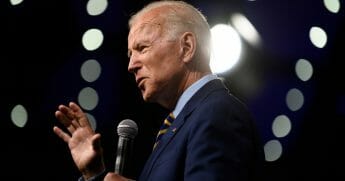 Democratic presidential candidate and former Vice President Joe Biden speaks on stage during a forum on gun safety at the Iowa Events Center on Aug. 10, 2019, in Des Moines, Iowa.