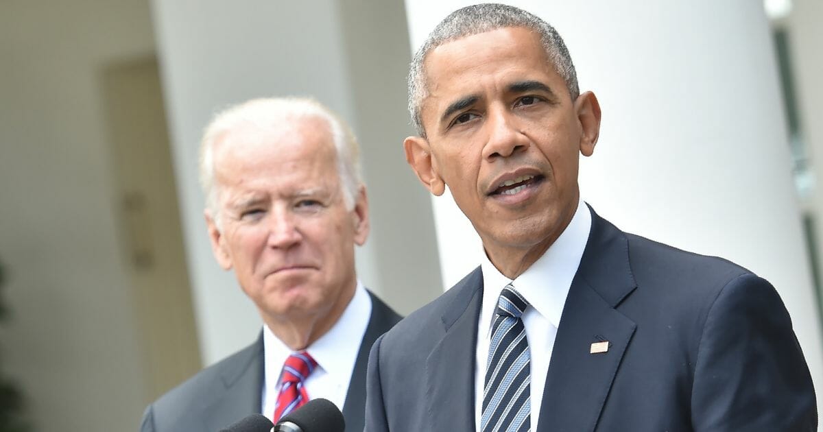 President Barack Obama (R) together with Vice President Joe Biden (L) addresses, for the first time publicly, the election of Donald Trump as his successor, on Nov. 9, 2016, at the White House in Washington, D.C.