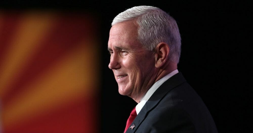 Mike Pence speaking with supporters at a campaign rally at the Mesa Convention Center in Mesa, Arizona, on Nov. 2, 2016.