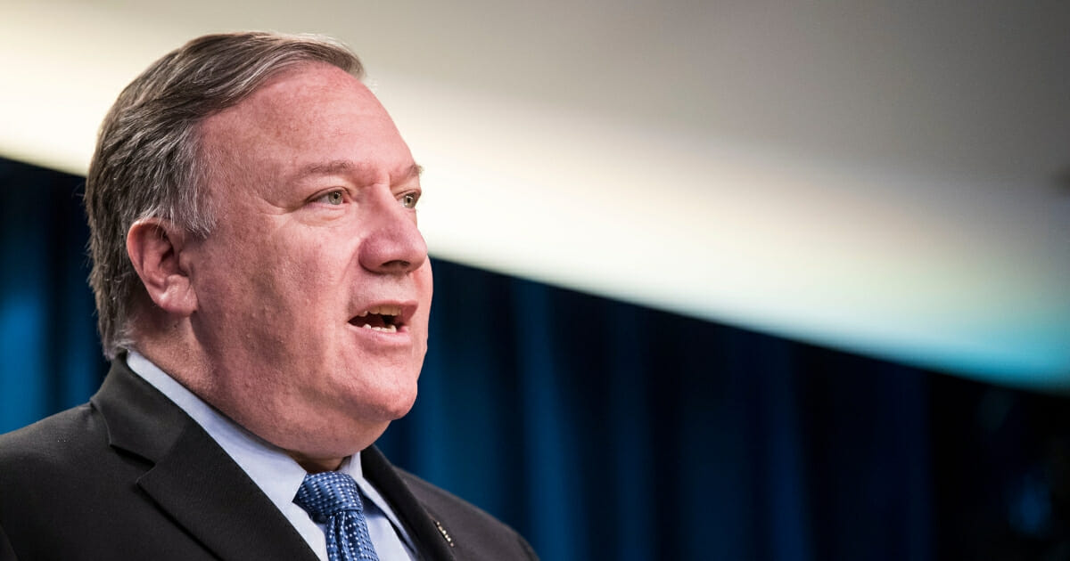 Secretary of State Mike Pompeo delivers remarks to the media about the 2018 International Religious Freedom Annual Report at the State Department on June 21, 2019 in Washington, D.C.