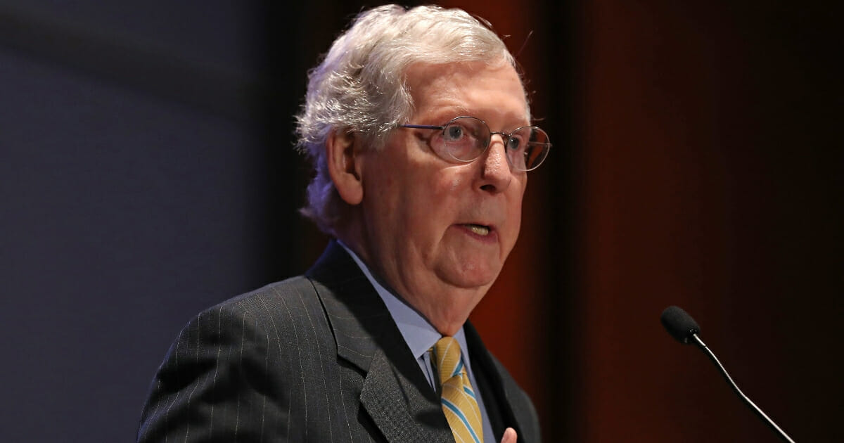 Senate Majority Leader Mitch McConnell (R-KY) addresses the Faith and Freedom Coalition's Road to Majority Policy Conference at the U.S. Capitol Visitor's Center Auditorium June 27, 2019 in Washington, D.C.