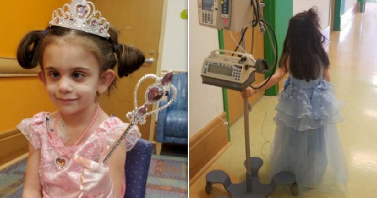 A little girl dresses as a different princess for each chemo treatment.