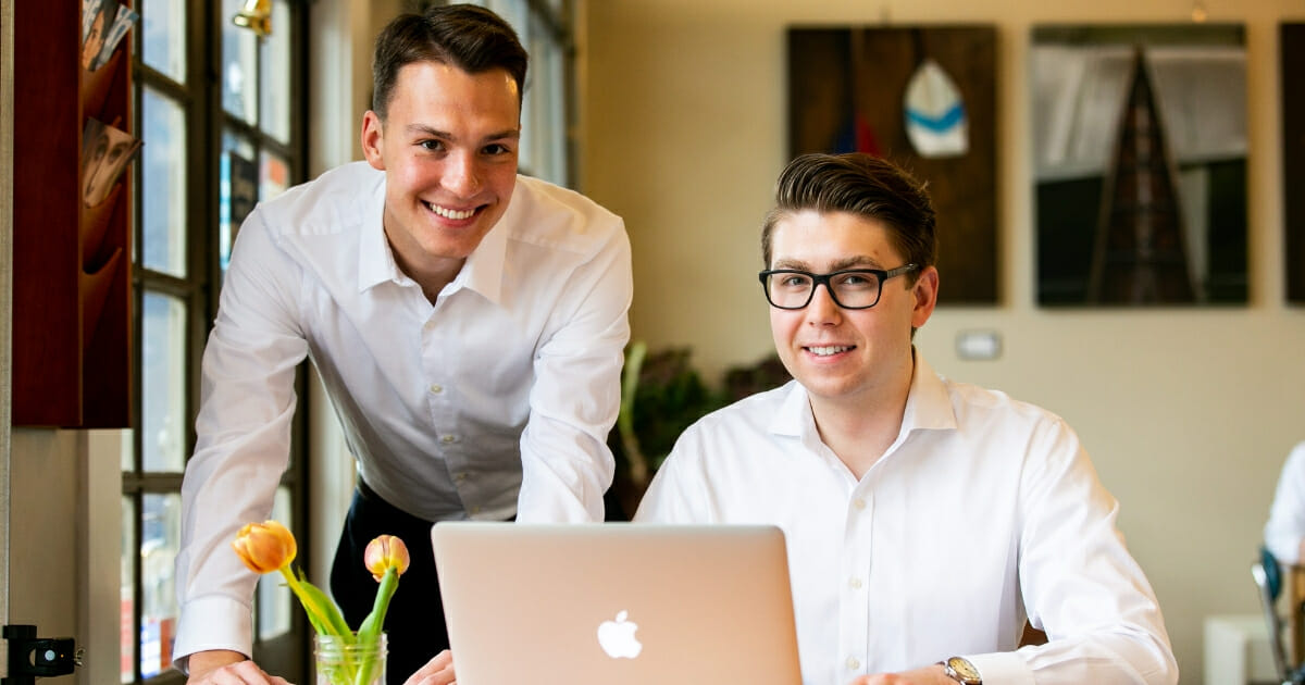 ThinkRight Strategies co-founders Jacob Chludzinski, left, and Grant Strobl.
