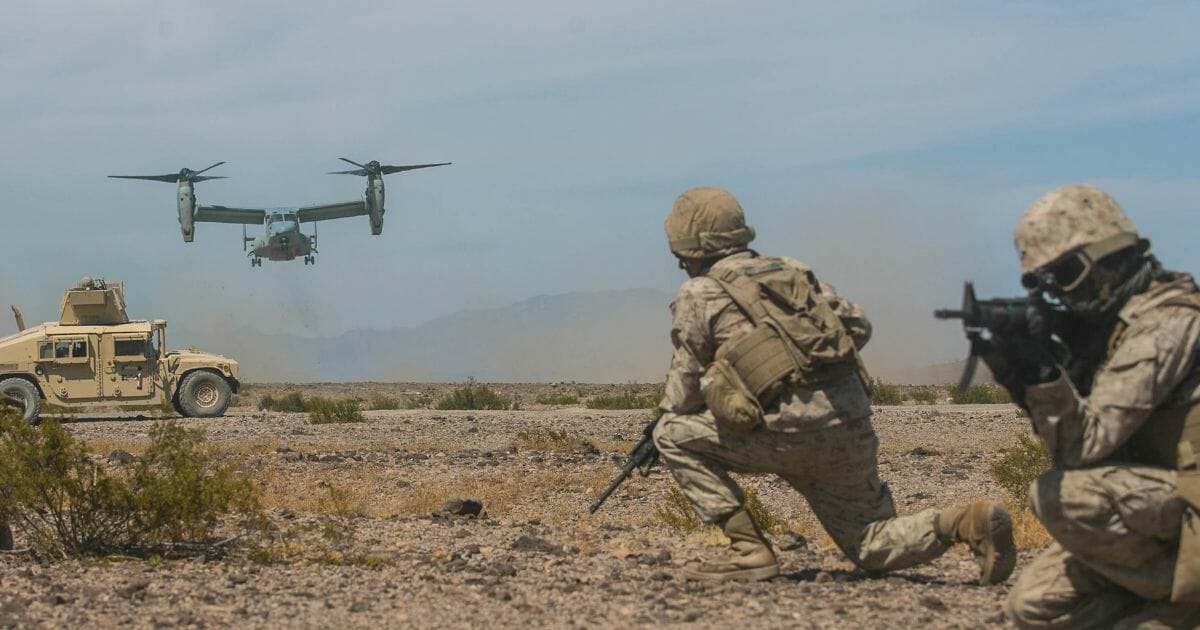 Marines train for combat operations at Twentynine Palms in California.