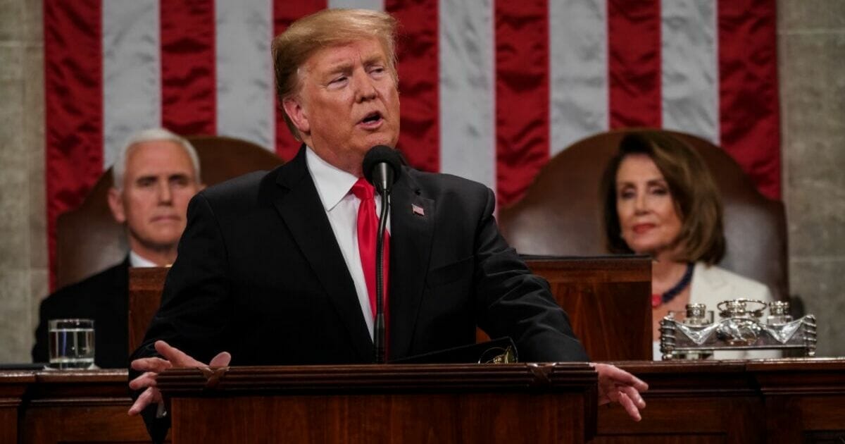 President Donald Trump delivers the State of the Union address at the U.S. Capitol Building in Washington, D.C.