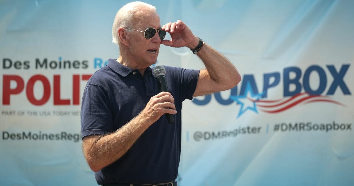 Former Vice President Joe Biden delivers a campaign speech at the Iowa State Fair last week in Des Moines.