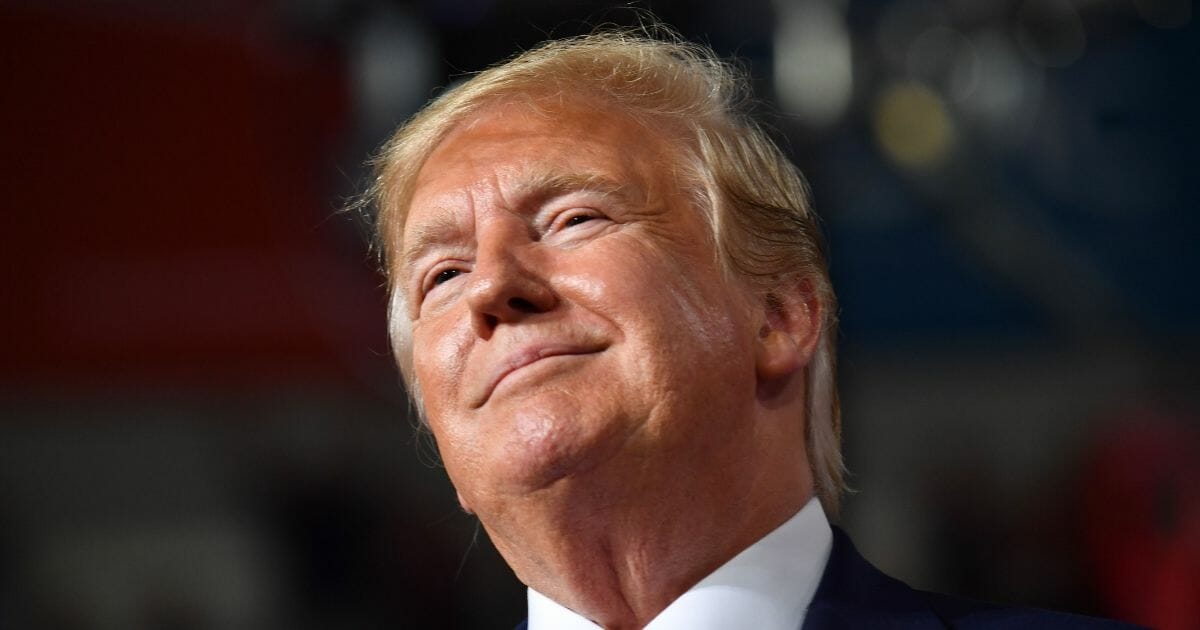 President Donald Trump speaks during a "Keep America Great" campaign rally in Manchester, New Hampshire