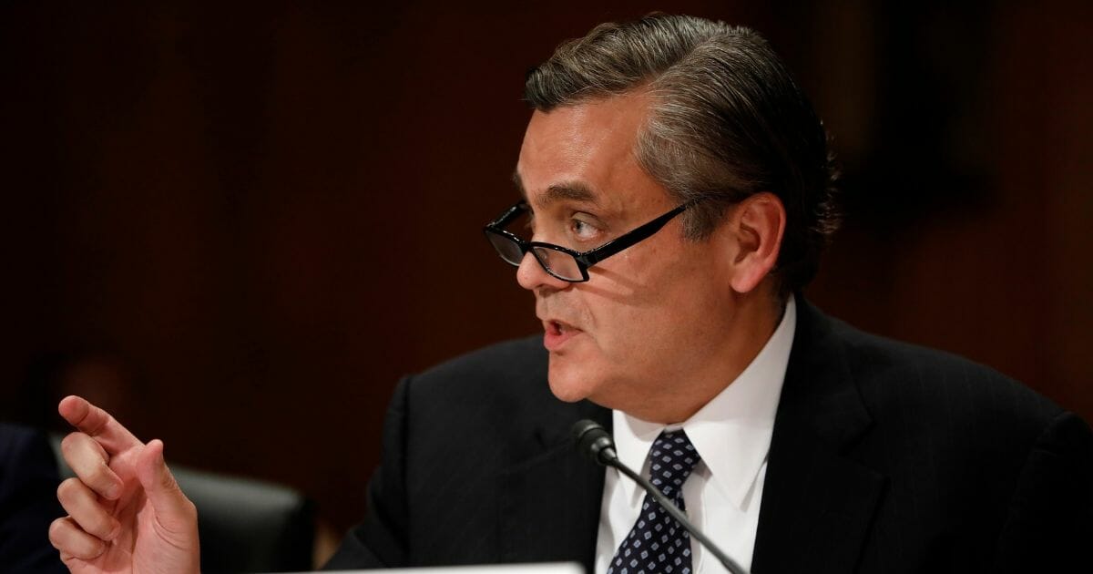 George Washington University law professor Jonathan Turley is pictured in a 2018 file photo testifying on Capitol Hill.