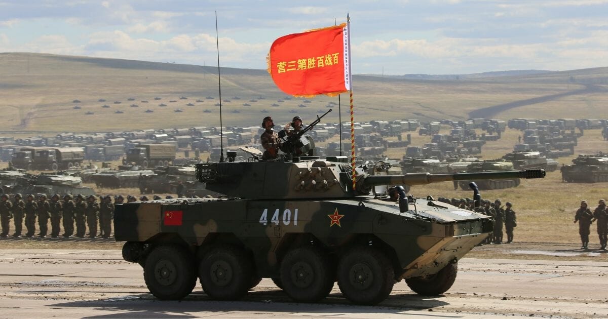 Chinese units participating in 2018's Vostok military trials.