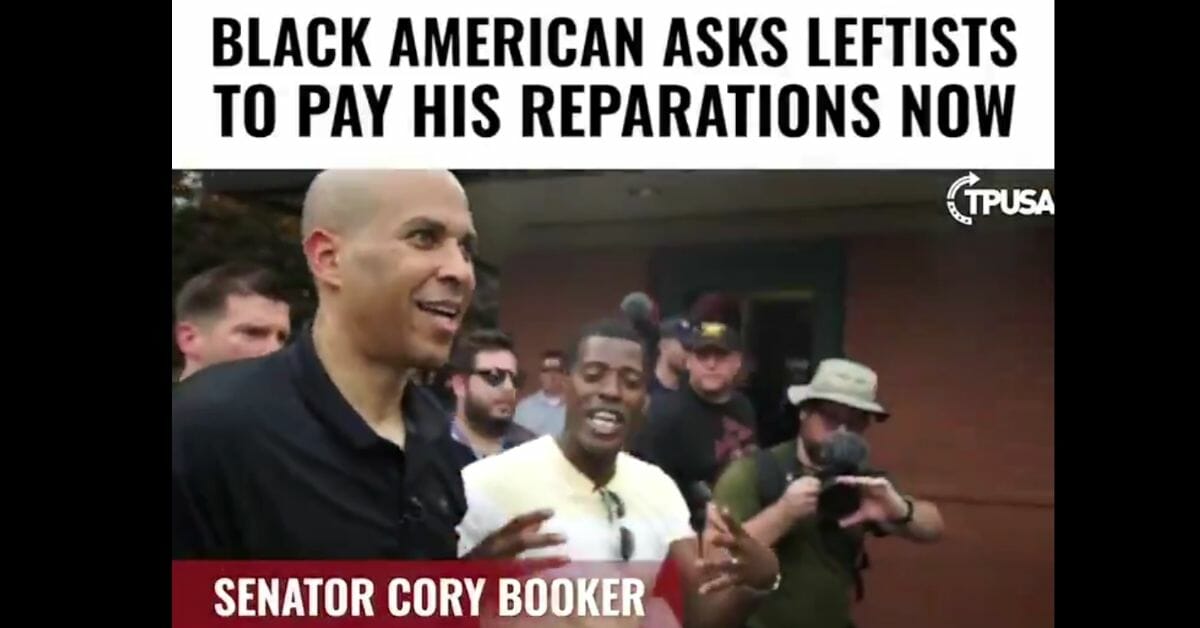 Rob Smith asks New Jersey Sen. Cory Booker to pay him slavery reparations.