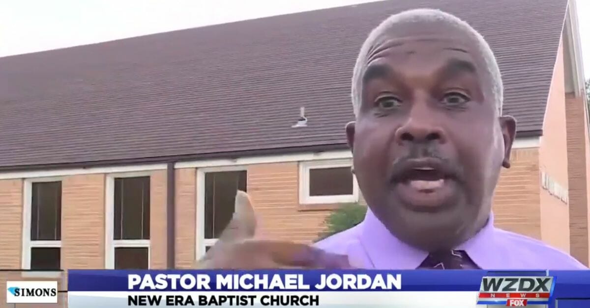 New Era Baptist Church pastor Michael Jordan speaks about his church's controversial sign.