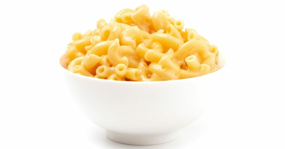 A stock photograph of macaroni and cheese.