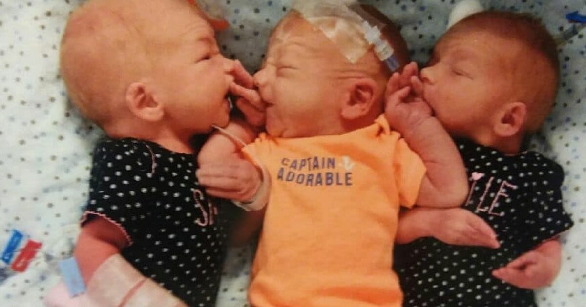 Woman gives birth to triplets.