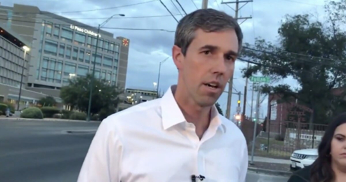 Beto O'Rourke giving interview after El Paso shooting.