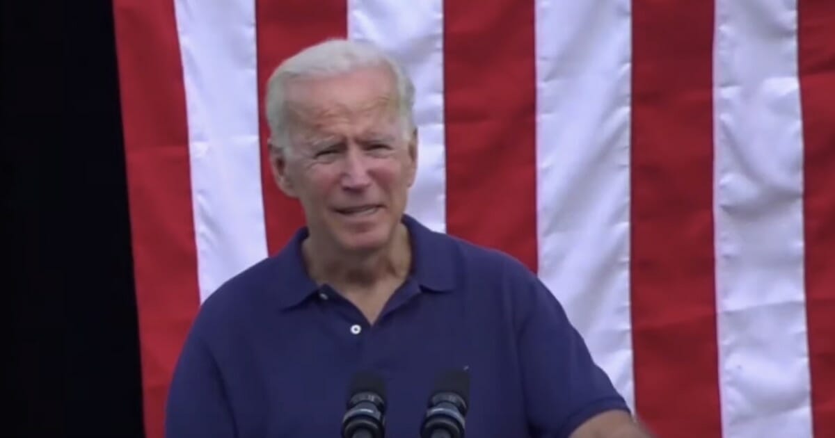 Joe Biden speaking in Iowa on Tuesday..