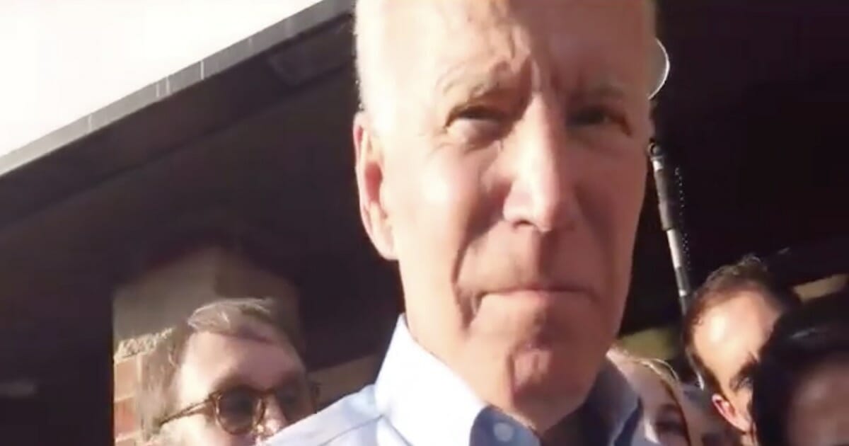 Joe Biden being asked a question in Iowa.