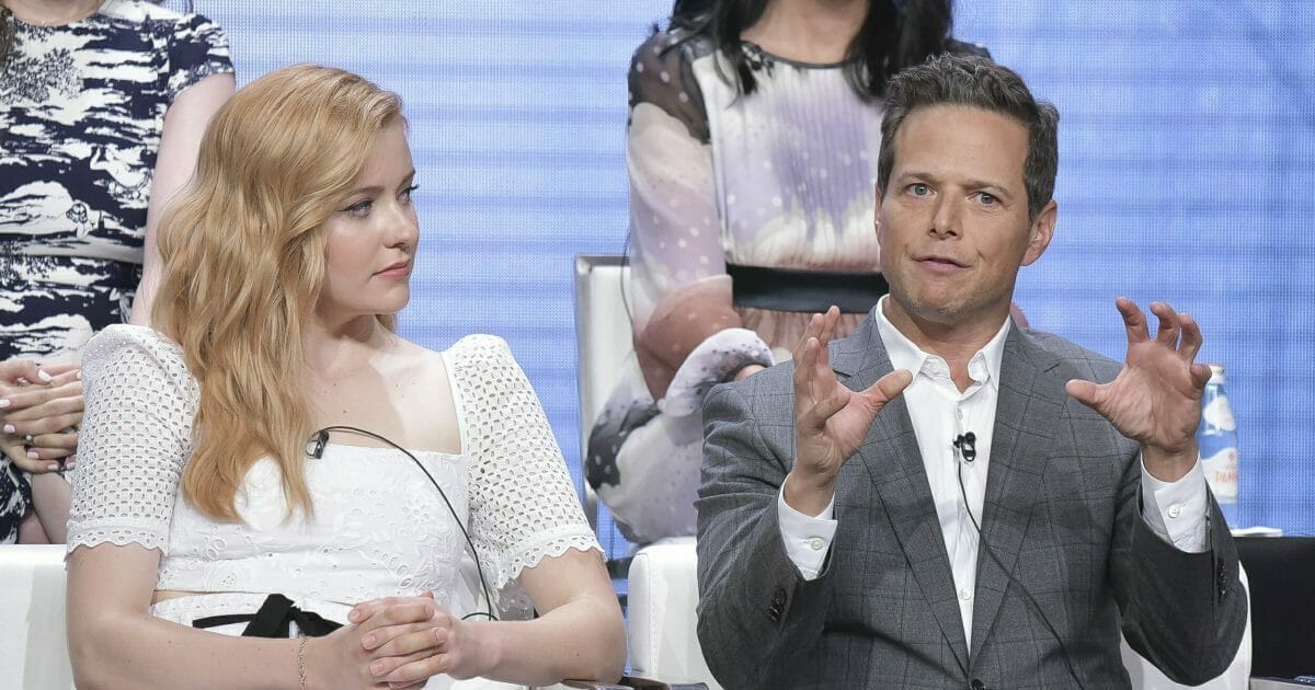 Kennedy McMann and Scott Wolf participate in The CW "Nancy Drew" panel during the Summer 2019 Television Critics Association Press Tour.