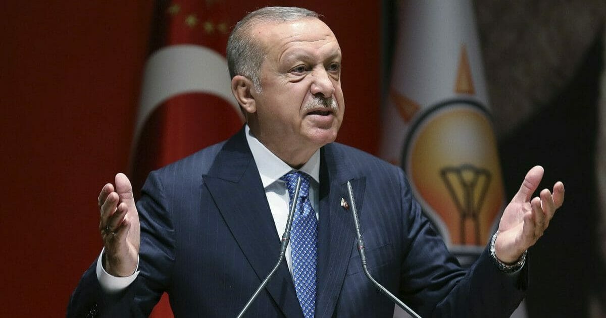 Turkey's President Recep Tayyip Erdogan addresses his ruling party members, in Ankara.