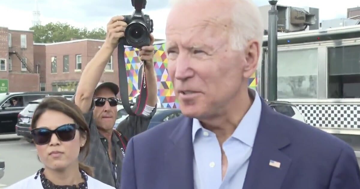 Joe Biden speaking in New Hampshire.