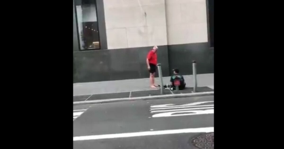 Jogger gives homeless man shoes