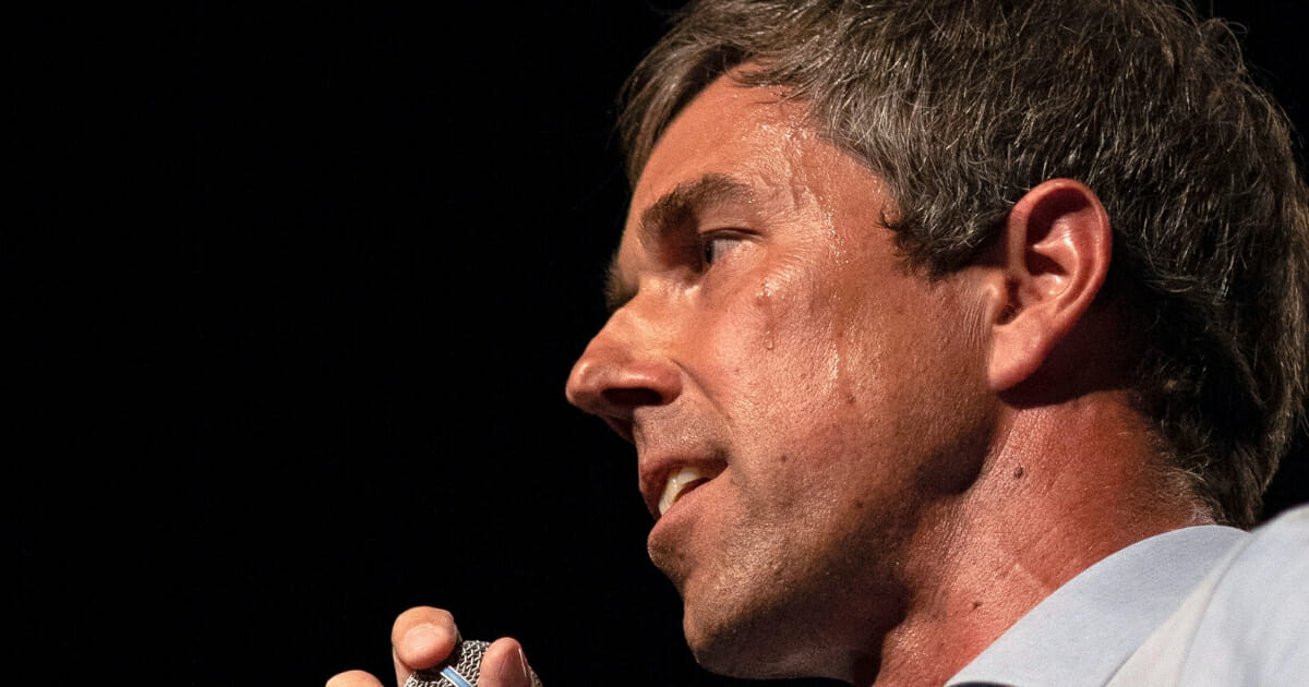 Then-Texas Rep. Beto O'Rourke delivers a speech at the University of Texas in El Paso, Texas, on Nov. 5, 2018, the night before the U.S. midterm elections.