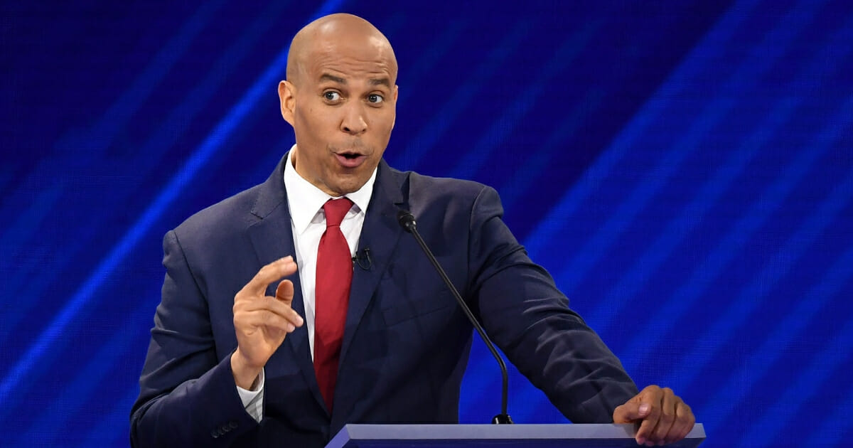 New Jersey Sen. Cory Booker speaks during the third Democratic primary debate of the 2020 presidential campaign season at Texas Southern University in Houston.