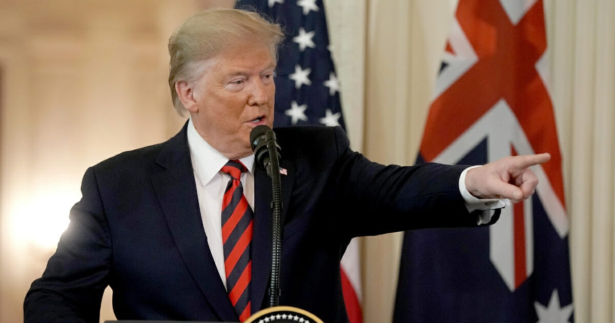 President Donald Trump participates in a joint news conference with Australian Prime Minister Scott Morrison in the East Room of the White House on Sept. 20, 2019, in Washington, D.C.