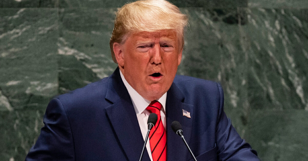President Donald Trump speaks during the 74th Session of the United Nations General Assembly at UN Headquarters in New York on Sept. 24, 2019.